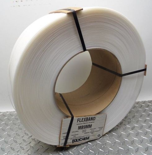 NEW ROLL OF POLYCHEM FLEXBAND AUTOMATIC MACHINE STRAPPING MB9MM 12,900 FT LENGTH