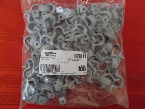 Package of 100 Ipex Scepter PS10 1/2&#034; PVC PIPE STRAPS 2 Hole Gray Plumbing
