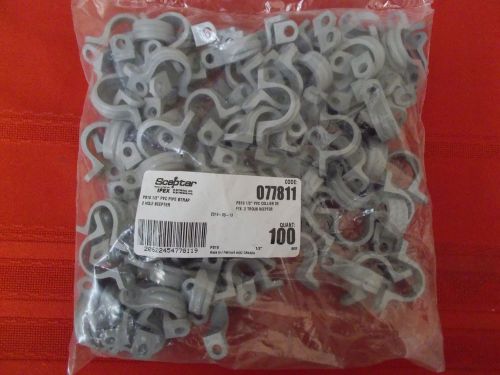 Package of 100 Ipex Scepter PS10 1/2&#034; PVC PIPE STRAPS 2 Hole Gray Plumbing