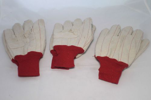 5 PACK - Tan/Red Cotton Insulated Chore Gloves - One Size Fits Most