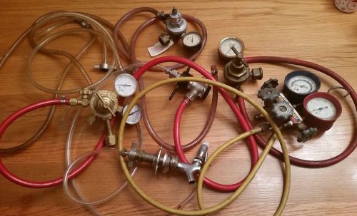 Beer tap equipment,  freon gauges, co2 gauges, keg tap lot