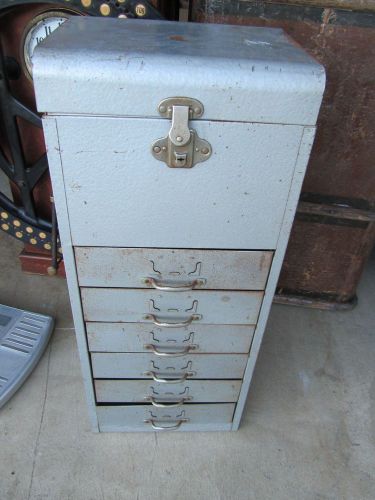 Vintage Industrial EAGLE LOCK COMPANY Metal Filing Storage Cabinet 6 drawers