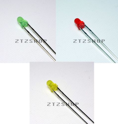 60 pcs ( 20 each color ) LED Round 3mm Red Green Yellow Color