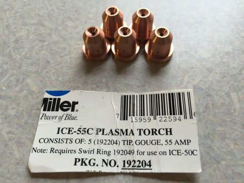 Miller plasma 192204 gouge,tip, ice-50c/55c 55amp pkg 5 for sale