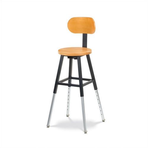 Virco height adjustable lab stool with chrome legs included for sale