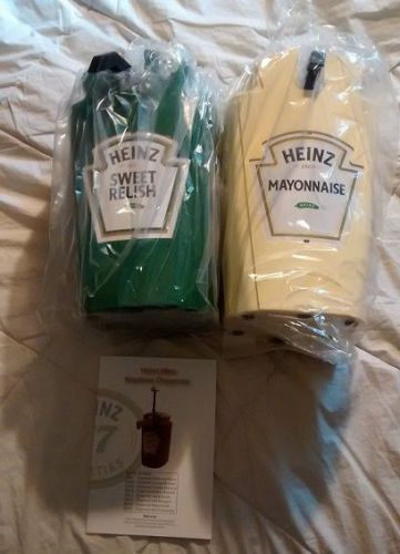 Heinz Keystone Mini Condiment dispensers #8971 Relish and #8974 Mayo NEW, UNUSED