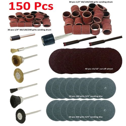 Dremel 150 pcs rotary power tools hobby sanding disc cutting wheel polish brush for sale