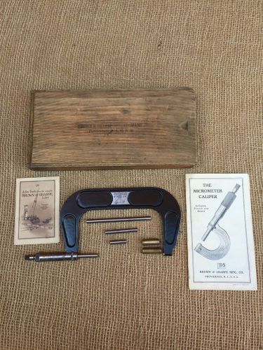 Vintage browne &amp; sharp rex no. 67 4-5 micrometer / caliper - original box - tool for sale