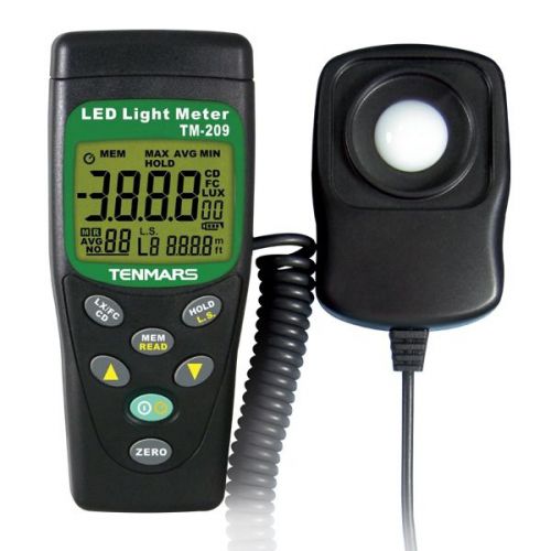 TENMARS TM-209 Digital LED Light Level Meter 400,000 Lux FC measuring Luxmeter