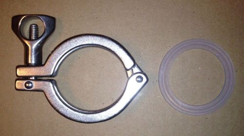 2&#034; tri-clover stainless steel clamp + food safe gasket sankey beer keg adapter for sale