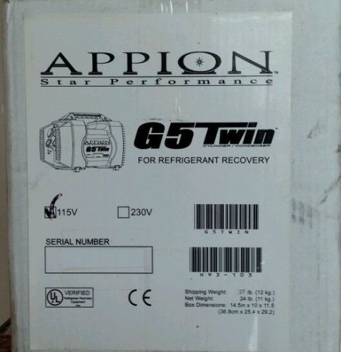 Unopened recovery machine in Box APPION G5 TWIN