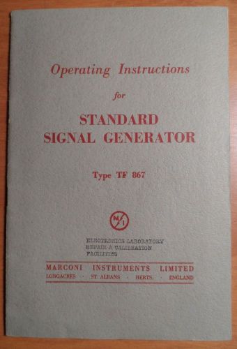 1951 Marconi Standard Signal Generator TF 867 with Fold out Wiring Schematic