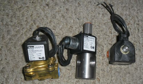 3 only parker stainless &amp; brass body solenoid valve for sale