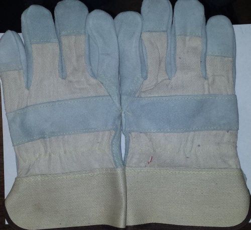 PIP 80-8800 Gray/White Large Split Cowhide Leather Work Gloves / 12PR Per Pack