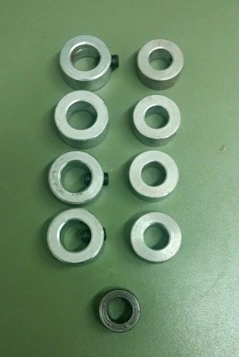 (8)5/8&#034; &amp; 1/2&#034; Solid Shaft Collar Solid With Set Screw, Zinc Plated Stop Collar