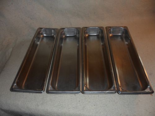 4 don stainless steel steam table pans 4.5 x 19.5