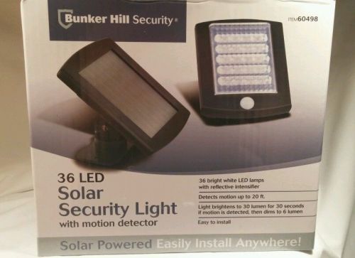 New BUNKER HILL Brand 36 LED Solar Security Light with Motion Detector