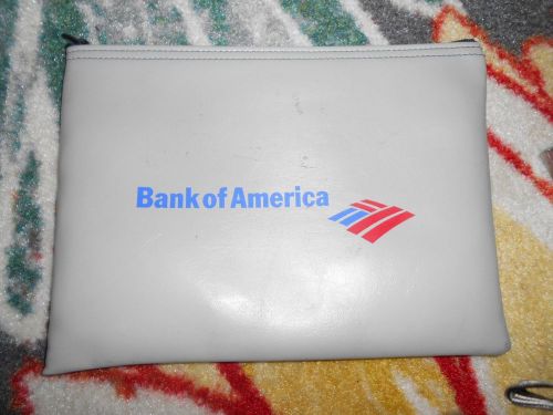 9&#034;x12&#034; Bank of America Deposit Bag w/ zipper Gray BofA Coin/Cash Money