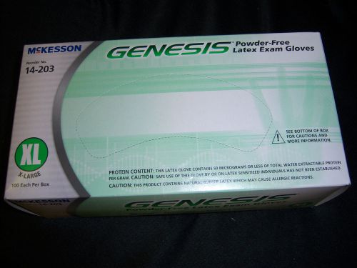 Xl mckesson genesis powder-free latex exam gloves 100ct size extra large 14-203 for sale
