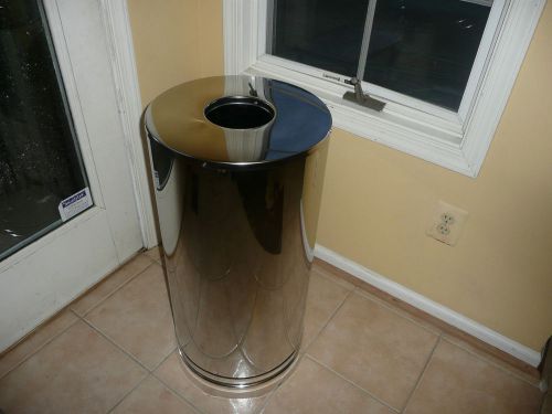 RUBBERMAID Commercial Ash Trash Can Top Mirror 9066 Smoke STAINLESS ATRIUM