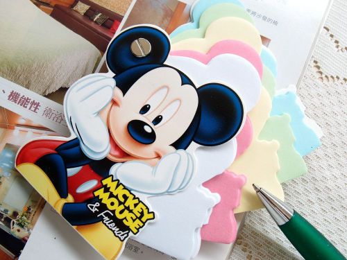 1X Mickey Mouse Colorful Note Scratch Message Memo Pad Doodle Book Stationery D3