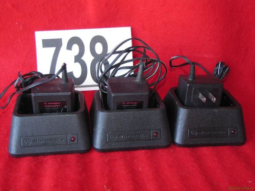 Lot of 3 ~ motorola radius p100/ht50 chargers w/ ac adapters ~ ntn4881b ~ #738 for sale