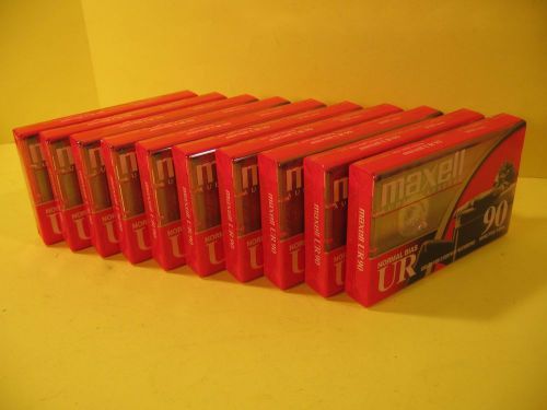 10 PKG MAXELL AUDIO CASSETTE TAPES - 90 MINUTES EACH - NEW SEALED PACKAGES