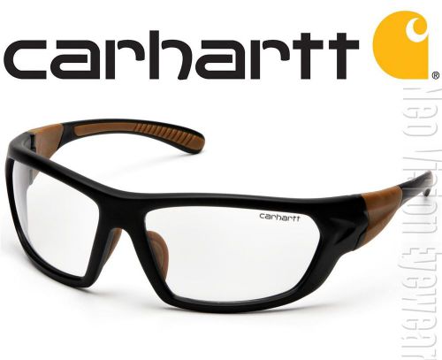 Carhartt carbondale clear anti fog lenses black brown frame safety glasses z87+ for sale
