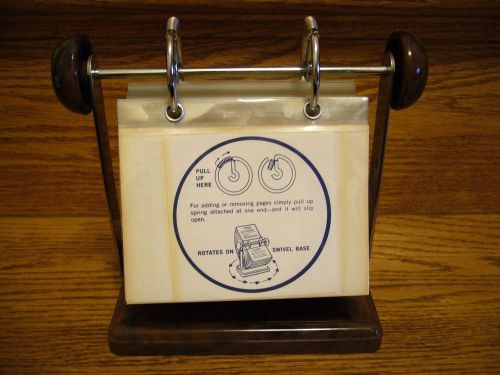 Vintage 1950&#039;s Roto Photo Rolodex Art Deco Brown Like Marble Base &amp; 79 Pages
