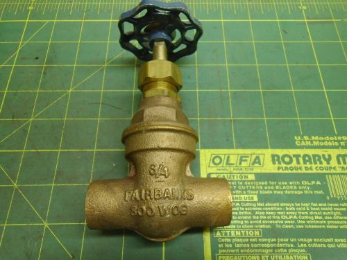Fairbanks 3/4&#034; gate valve 300 wog 0280 solid wedge solder type #51690 for sale