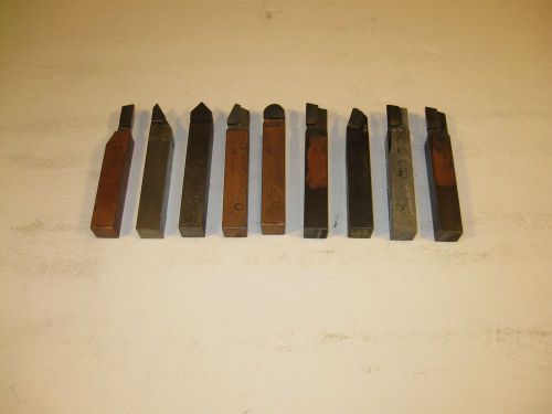Lathe tooling, 9 pc #10 series carbide tool set (5/8) shank.