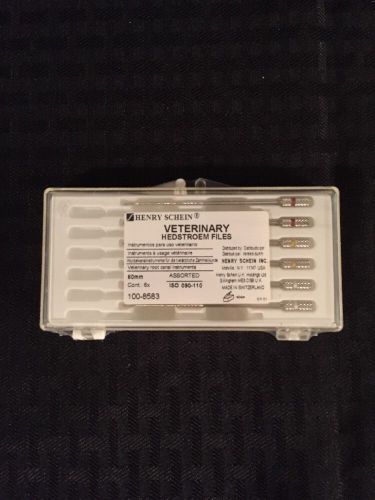 NEW CASE OF 6 HENRY SCHEIN Veterinary Hedstroem Root Canal Files Assorted 60mm