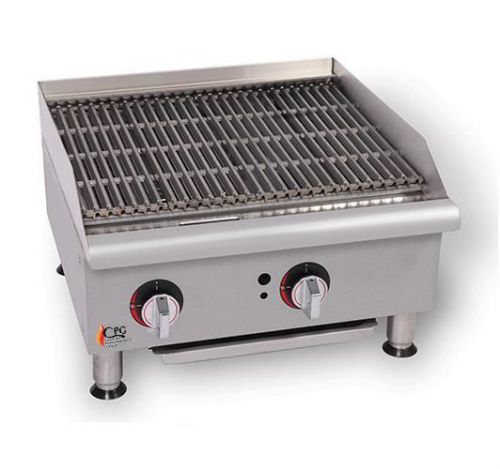 Cooking performance group 24&#034; radiant style countertop gas charbroiler for sale