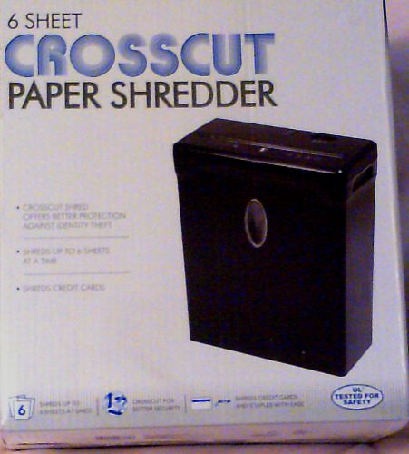 6 Sheet Credit Card Cross Cut Paper Shredder LX60B * NEW IN BOX *