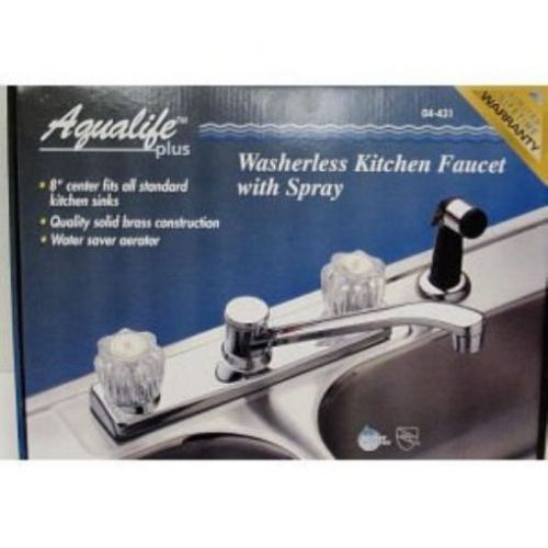 New waxman 0443100a classic dual-handle kitchen faucet  chrome for sale