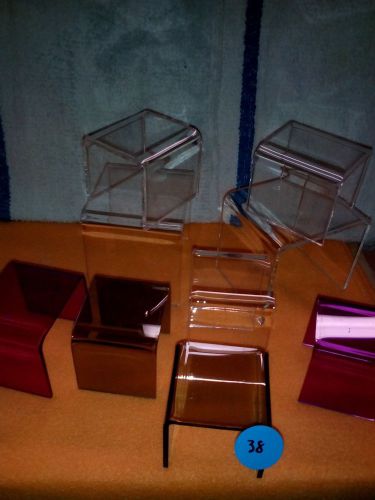 ACRYLIC DISPLAY RISER SET BLEMISHED ASSORTED SIZES 9 Pieces  # LOT 38