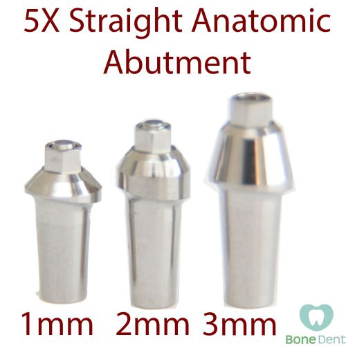 5x Straight Titanium Dental Anatomic Abutment For Dental Implant FREE shipping