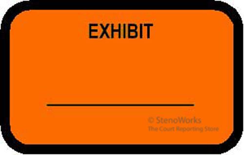 Exhibit labels fluorescent orange  492 per pack for sale