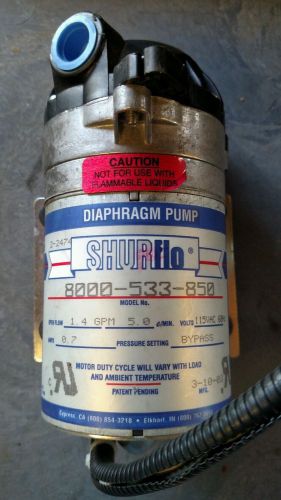 Shurflo 8000-533-850 diaphragm pump 1.4gpm 115vac 0.7a 3/8&#034;npt for sale