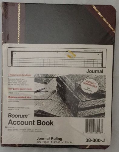Boorum &amp; Pease Record/Account Book, Journal Rule, Black/Red, 300 - BOR38300J