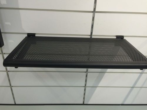 2 - perforated metal bullnose shelves - black for sale