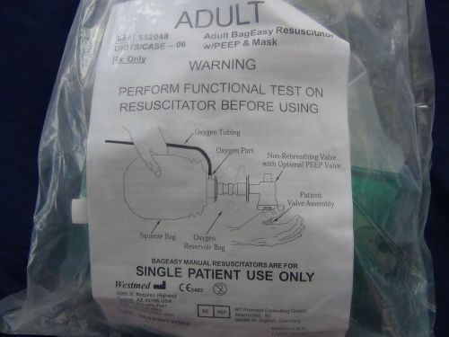 WESTMED 562048 Adult BagEasy Resuscitator with PEEP &amp; Mask - NEW Bag Easy ambu