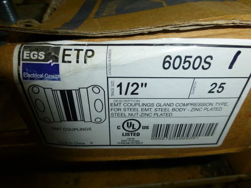 EGS ETP 1/2&#034; INCHES EMT COUPLING STEEL ZINC 6050S LOT OF 13 ITEMS