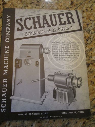 Schauer Machine Co. Speed Lathe Catalog