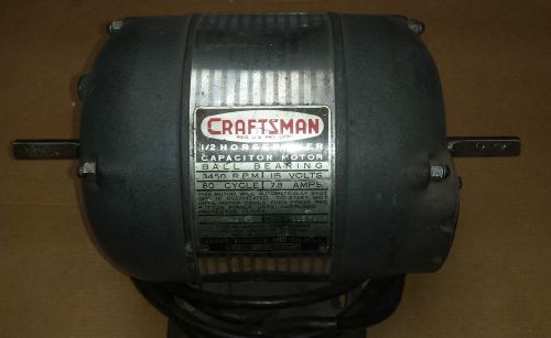 Craftsman Capacitor Motor 1157429 1/2HP 3450RMP 60hz 115V W/ OVERLOAD PROTECTION