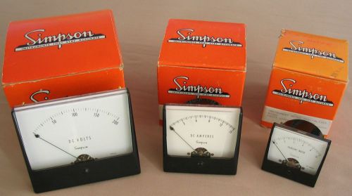 SIMPSON ANALOG POWER METERS  3 Sizes Available