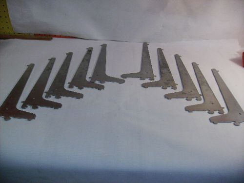 12&#034; metal shelf bracket slotted wall shelving used lot of 10 for sale