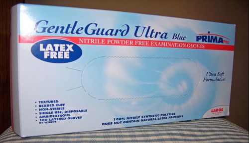Gentle Guard Ultra Blue Prima Pro Nitrile powder free exam gloves XL