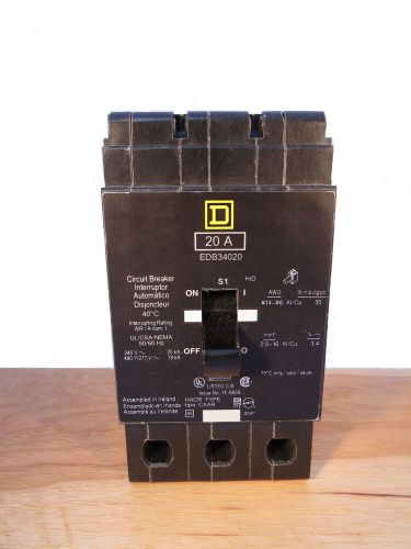 Square d circuit breaker edb34020 voltage 480 for sale