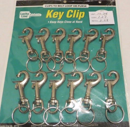 12 lucky line medium  (3&#034;)  key clips - bolt snaps #45112 for sale